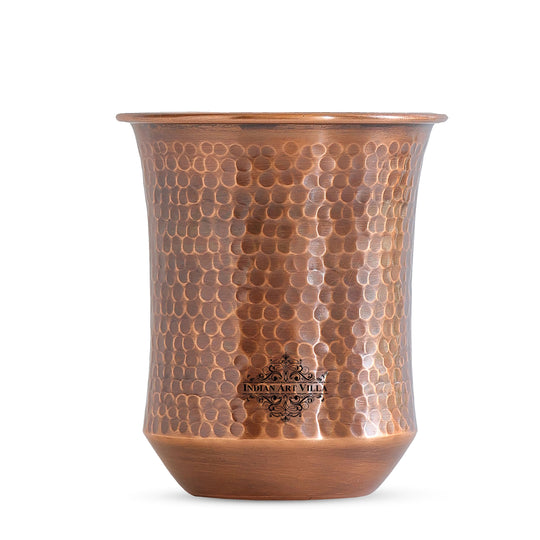 Hammered & Smooth Design Copper Tumbler With 2 & 4 Sets, 10oz/300 ML