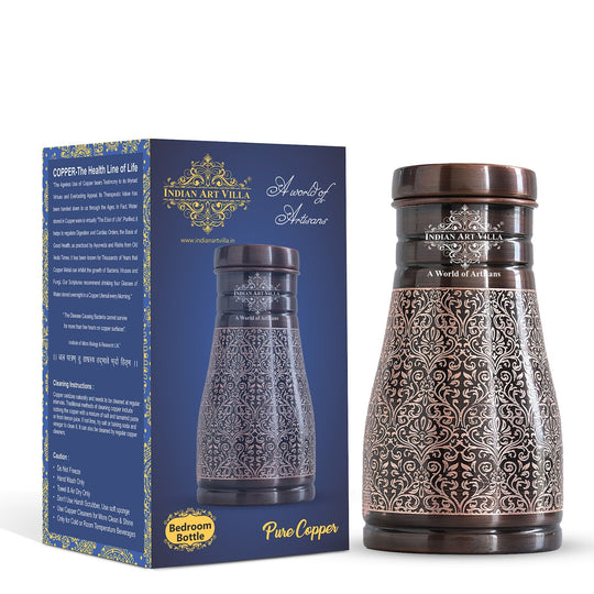 Embossed Copper Bedroom Water Carafe, 32oz/950 ML