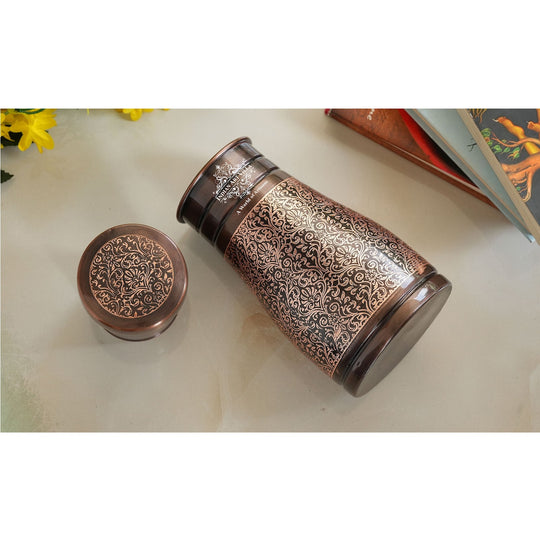 Embossed Copper Bedroom Water Carafe, 32oz/950 ML