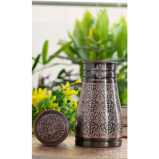 Embossed Copper Bedroom Water Carafe, 32oz/950 ML