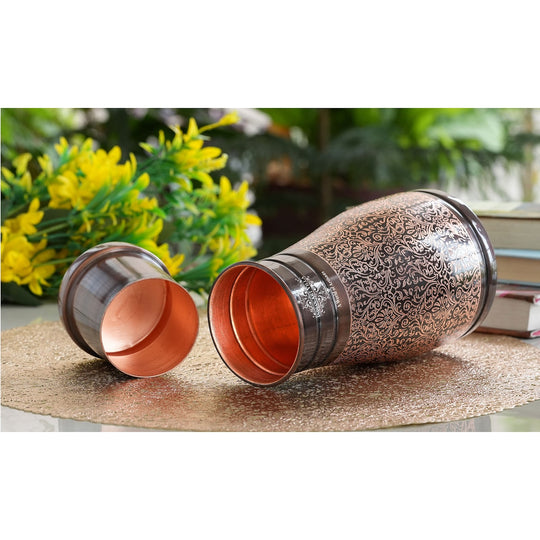 Embossed Copper Bedroom Water Carafe, 32oz/950 ML