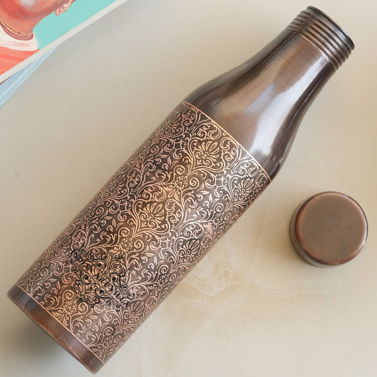 Copper Antique Dark Embossed Bottle