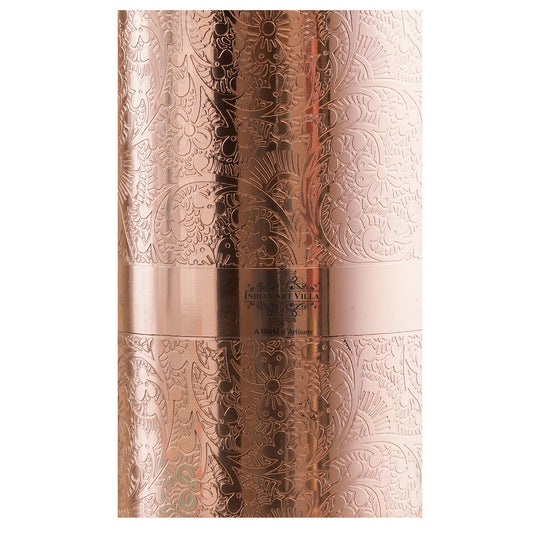 Pure Copper Embossed Water Bottle