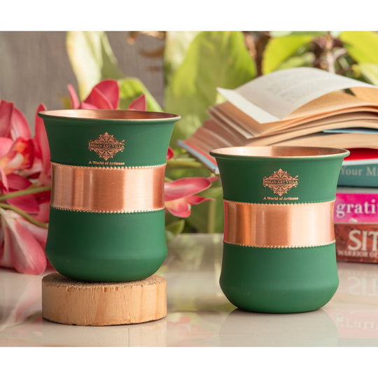 Copper Half Silk Finish Red Ombre Coloured Glass, 300 ML/10 OZ