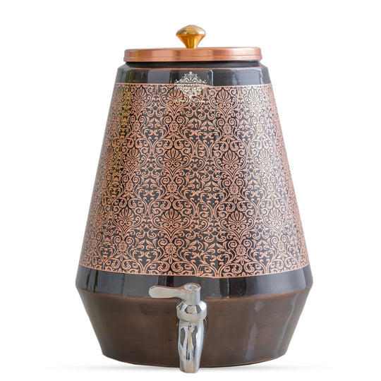 Pure Copper Embossed Design Water Pot
