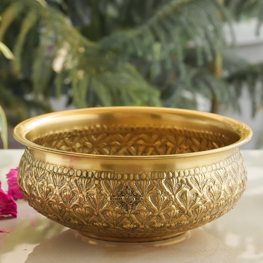 Pure Brass Embossed Design Decorative Bowl