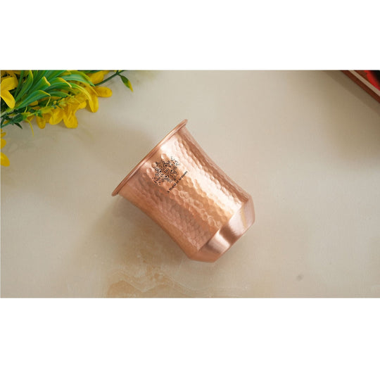 Hammered & Smooth Design Copper Tumbler With 2 & 4 Sets, 10oz/300 ML
