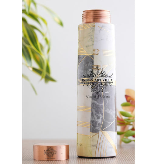 Gold Print Copper Water Bottle, 27oz/800 ML