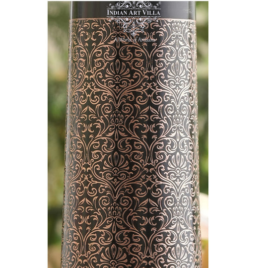 Pyramid Dark Embossed Design Copper Bottle, 28oz/825 ML