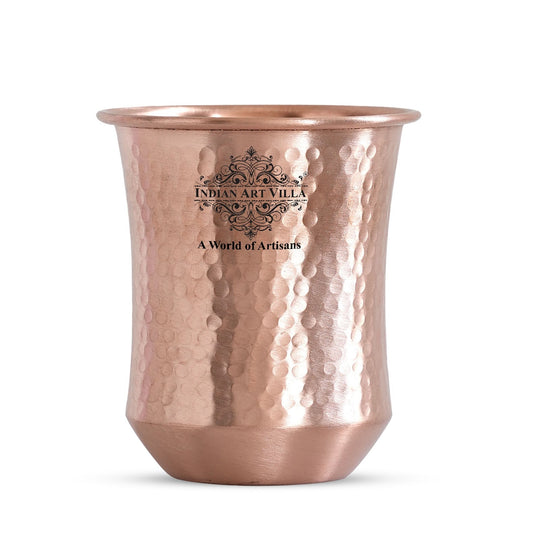Hammered & Smooth Design Copper Tumbler With 2 & 4 Sets, 10oz/300 ML