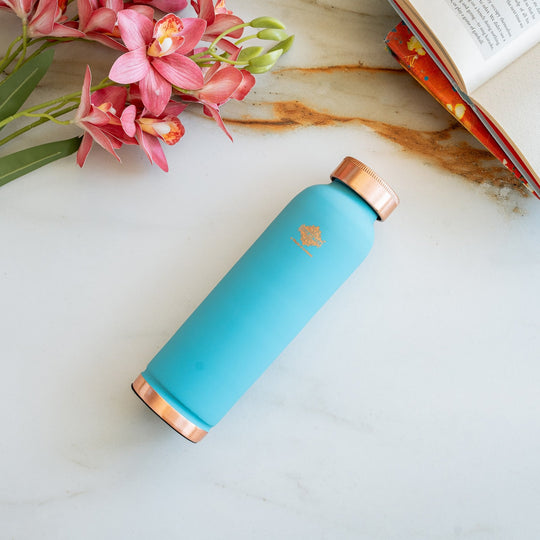 Pure Copper Water Bottle with Soft Silk  Finish Color
 30oz/900 ML