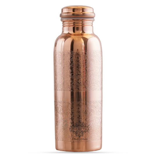 Pure Copper Embossed Water Bottle