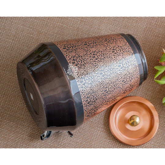 Pure Copper Embossed Design Water Pot