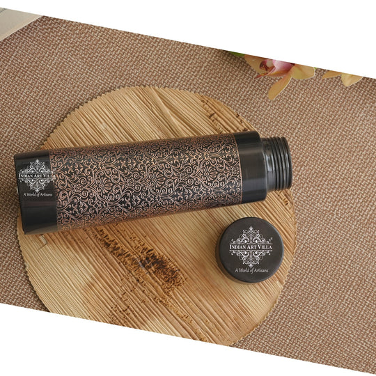 Pyramid Dark Embossed Design Copper Bottle, 28oz/825 ML