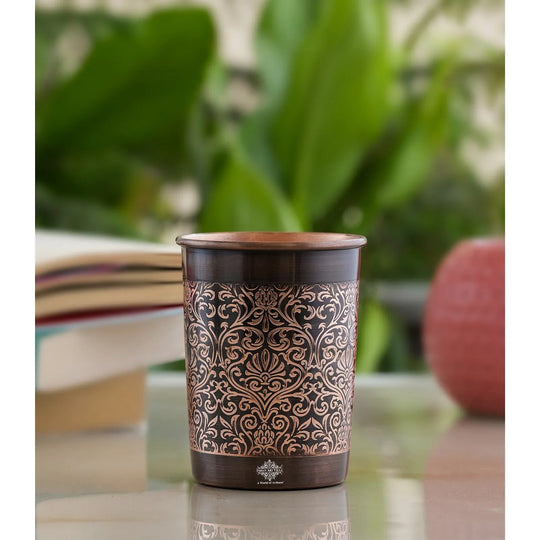 Pure Copper Embossed Design Water Pot
