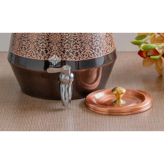 Pure Copper Embossed Design Water Pot