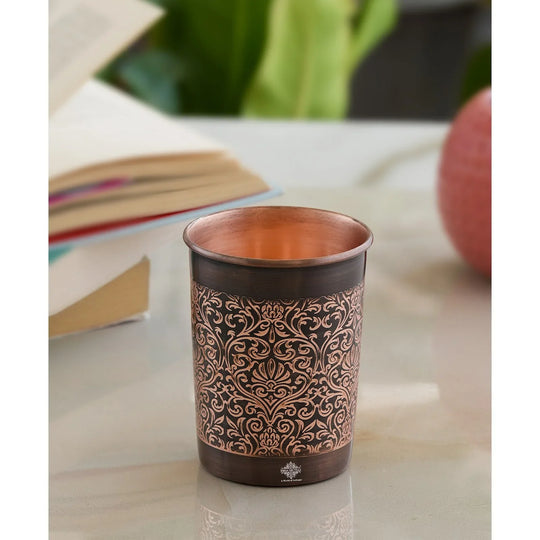 Pure Copper Embossed Design Water Pot