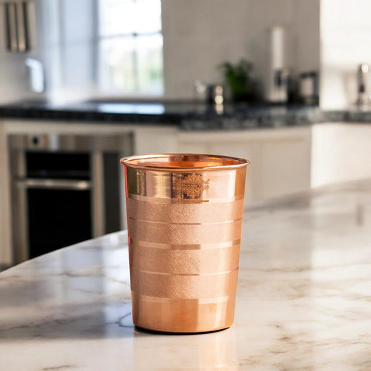 Diamond Hammered Copper Drinking Glass With 2 & 4 Sets, 9oz/275 ML