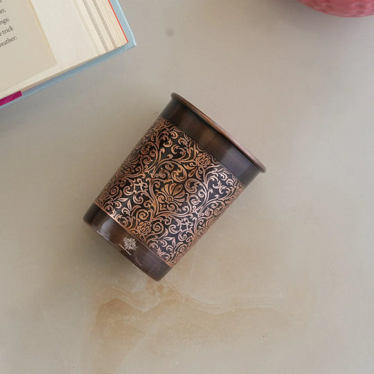 Pure Copper Embossed Design Water Pot