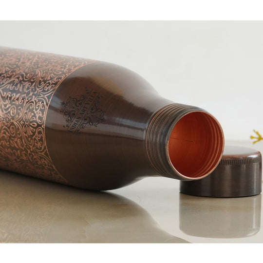 Copper Antique Dark Embossed Bottle