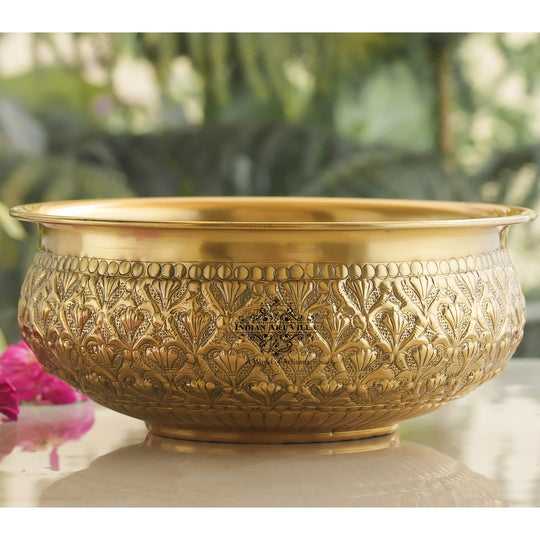 Pure Brass Embossed Design Decorative Bowl