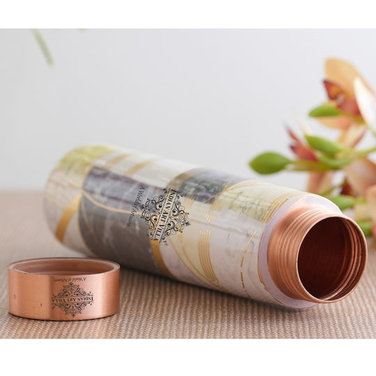 Gold Print Copper Water Bottle, 27oz/800 ML