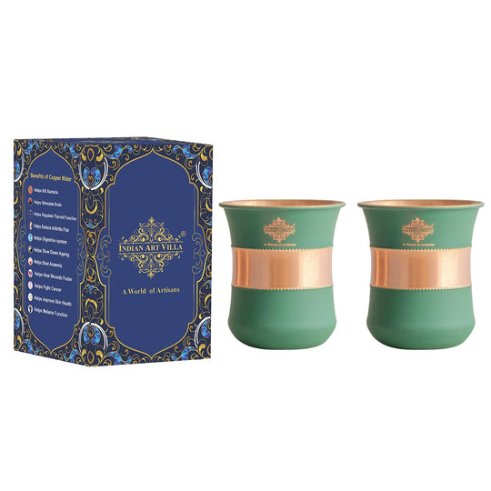 Copper Half Silk Finish Red Ombre Coloured Glass, 300 ML/10 OZ