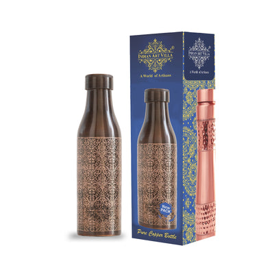 Copper Antique Dark Embossed Bottle