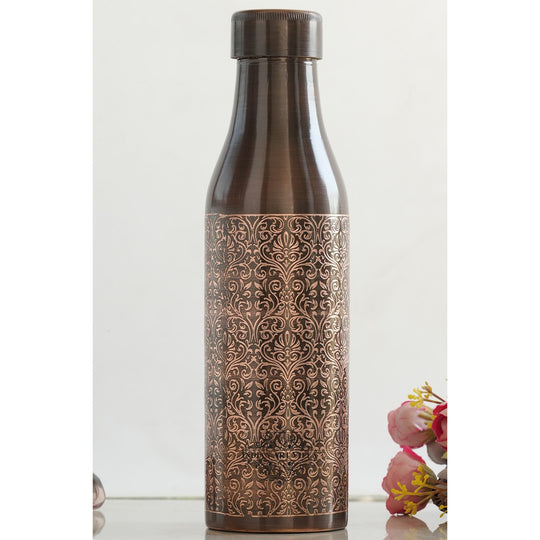 Copper Antique Dark Embossed Bottle