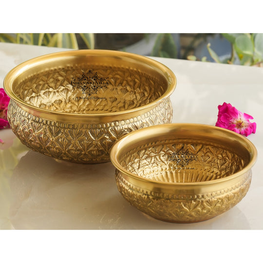 Pure Brass Embossed Design Decorative Bowl