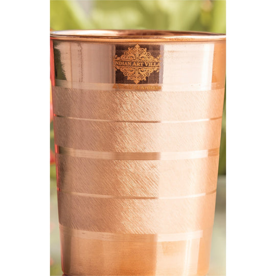 Diamond Hammered Copper Drinking Glass With 2 & 4 Sets, 9oz/275 ML