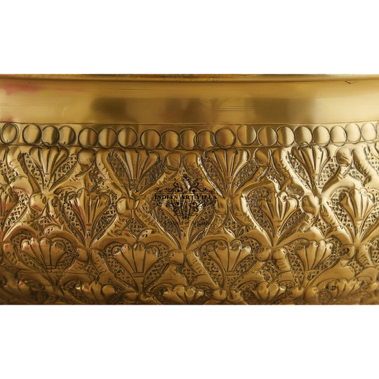 Pure Brass Embossed Design Decorative Bowl