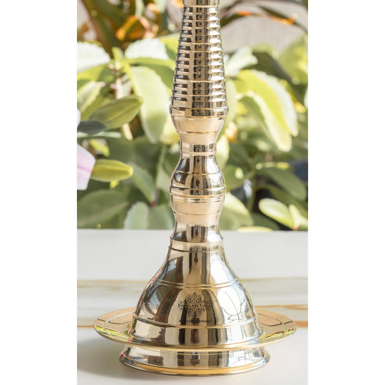 Brass Standing Pillar Lamp – Kerala & Fancy Design, 12 Inch