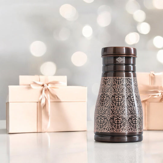 Embossed Copper Bedroom Water Carafe, 32oz/950 ML