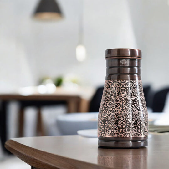 Embossed Copper Bedroom Water Carafe, 32oz/950 ML