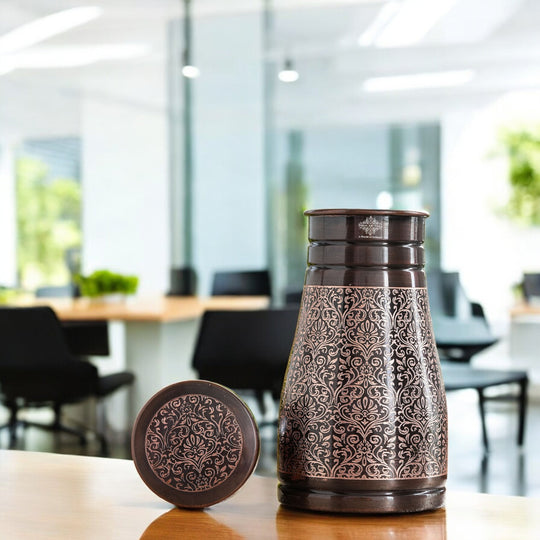 Embossed Copper Bedroom Water Carafe, 32oz/950 ML