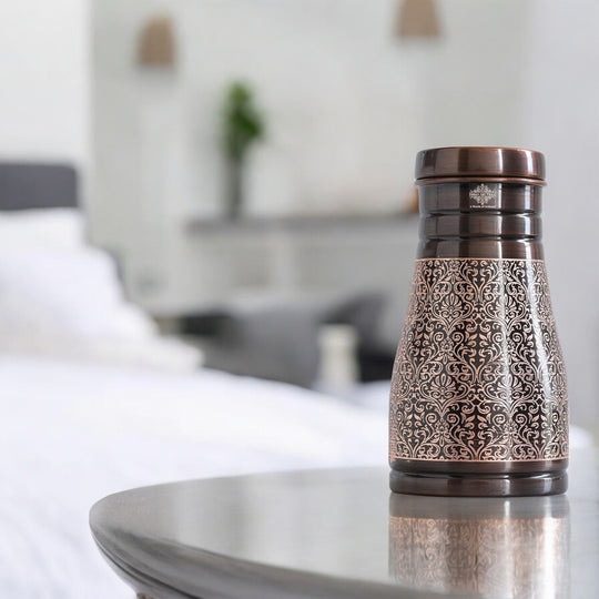 Embossed Copper Bedroom Water Carafe, 32oz/950 ML