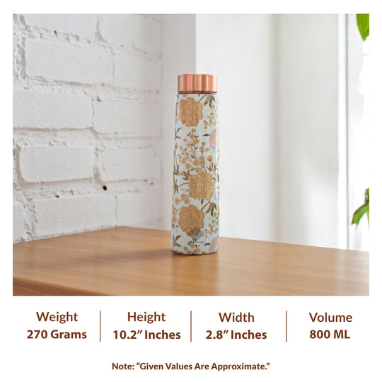 Gold Print Copper Water Bottle, 27oz/800 ML