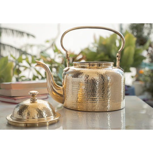 Brass Hammered Tea Pot Kettle – 3.4 Inch Traditional Brass Teapot