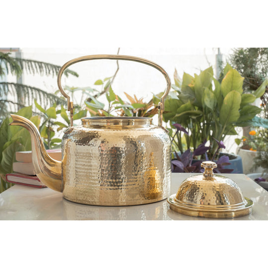 Brass Hammered Tea Pot Kettle – 3.4 Inch Traditional Brass Teapot