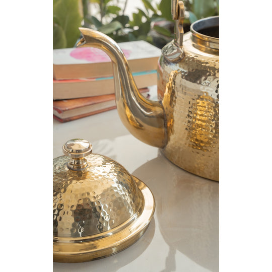 Brass Hammered Tea Pot Kettle – 3.4 Inch Traditional Brass Teapot