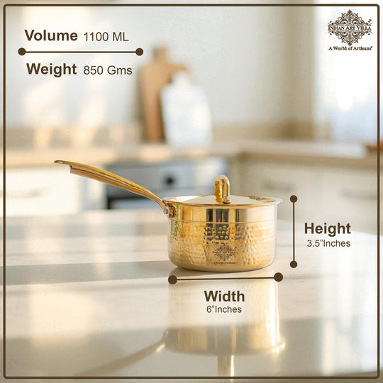 Brass Sauce Pan with Tin Lining & Lid – Indian Art Villa