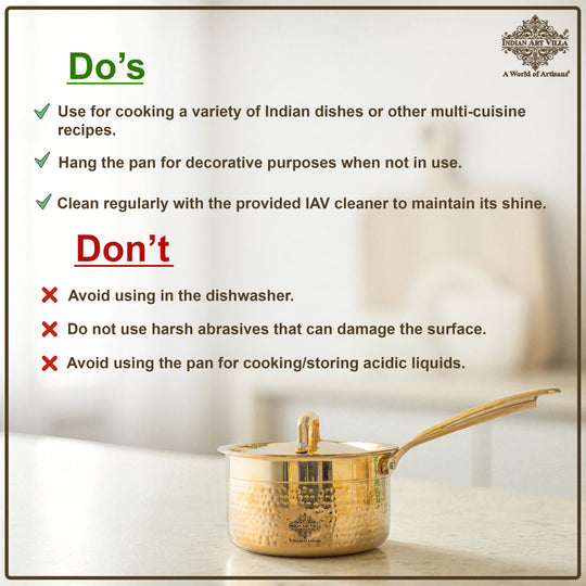 Brass Sauce Pan with Tin Lining & Lid – Indian Art Villa