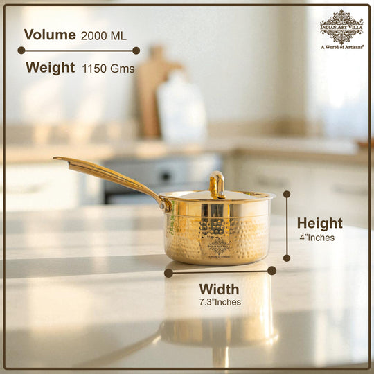 Brass Sauce Pan with Tin Lining & Lid – Indian Art Villa
