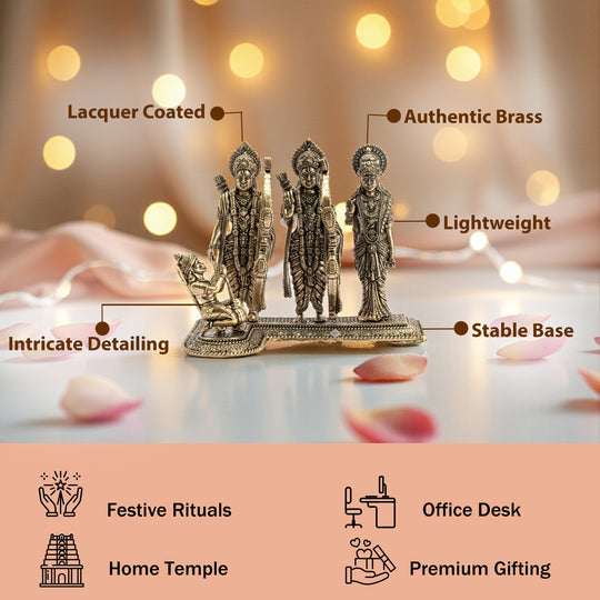 Brass Ram Darbar Idol for Home Temple Decor & Pooja Room