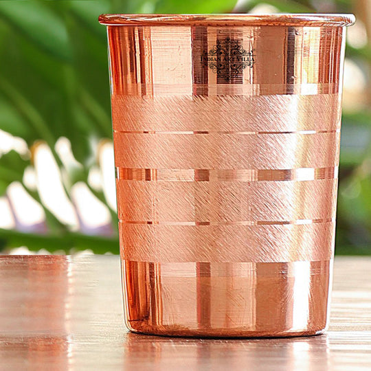 Diamond Hammered Copper Drinking Glass With 2 & 4 Sets, 9oz/275 ML
