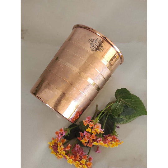 Diamond Hammered Copper Drinking Glass With 2 & 4 Sets, 9oz/275 ML