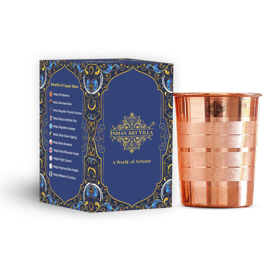 Diamond Hammered Copper Drinking Glass With 2 & 4 Sets, 9oz/275 ML
