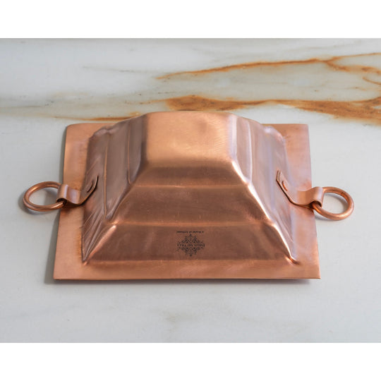 Artisan Copper Ritual Vessel with Handles, 3.1 x 8.7/1.5 x 4.5  Inch