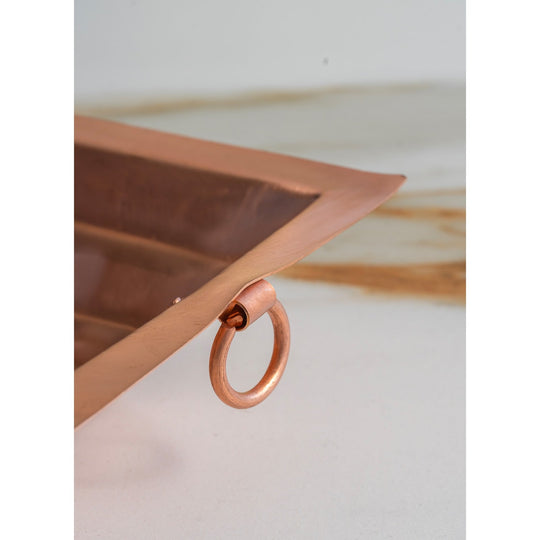 Artisan Copper Ritual Vessel with Handles, 3.1 x 8.7/1.5 x 4.5  Inch